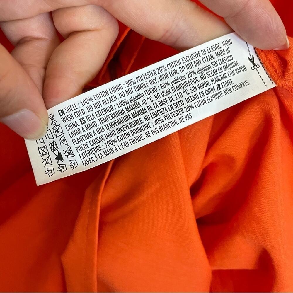 Endless Rose Orange Puff Sleeve Belted Tiered Midi Dress Size‎ S - Picture 7 of 11